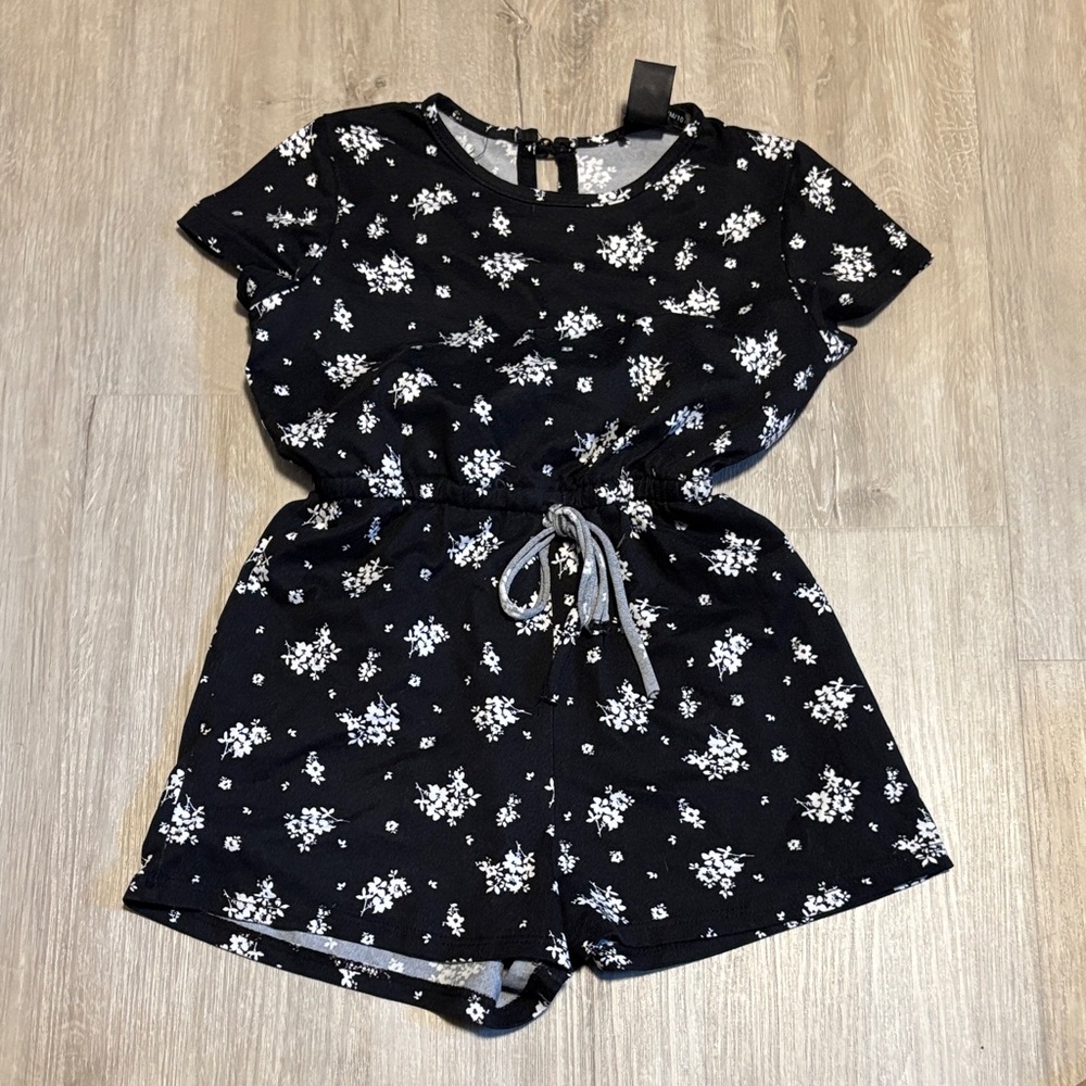 Rebel Sugar Black and White Floral Romper